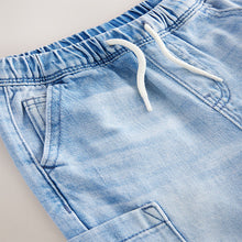 Load image into Gallery viewer, Light Blue Denim Cargo Jeans