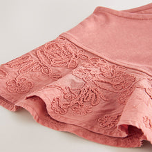 Load image into Gallery viewer, Rust Brown Cornelli Frill Sleeve 100% Cotton T-Shirt (3-12yrs)