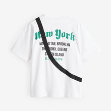 Load image into Gallery viewer, White Skate of Mind Bag Pocket Short Sleeve T-Shirt