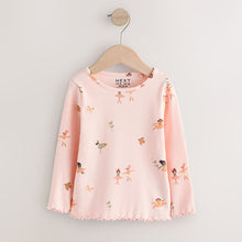 Load image into Gallery viewer, Pink Fairy Rib Long Sleeve T-Shirt (3mths-6yrs)