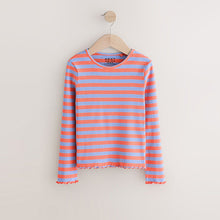Load image into Gallery viewer, Orange/Purple Stripe Rib Long Sleeve T-Shirt (3mths-6yrs)
