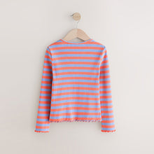 Load image into Gallery viewer, Orange/Purple Stripe Rib Long Sleeve T-Shirt (3mths-6yrs)