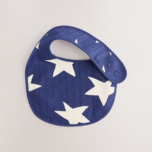 Load image into Gallery viewer, Navy Baby Bibs 5 Pack