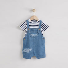 Load image into Gallery viewer, Blue Croc Baby Denim Dungaree and Bodysuit Set (0mths-18mth)