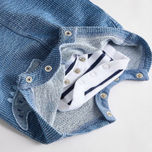 Load image into Gallery viewer, Blue Croc Baby Denim Dungaree and Bodysuit Set (0mths-18mth)