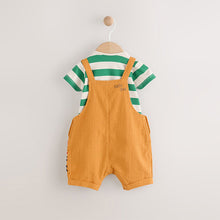 Load image into Gallery viewer, Bright Transport Baby Woven Dungaree and Bodysuit Set (0mths-18mth)