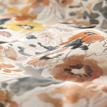 Load image into Gallery viewer, Floral Print Sheer Ruffle Trim Tie Neck Blouse