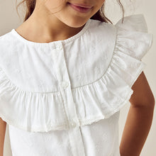 Load image into Gallery viewer, White 100% Cotton Tie Front Blouse (3-12yrs)