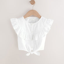 Load image into Gallery viewer, White 100% Cotton Tie Front Blouse (3-12yrs)