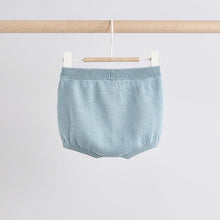 Load image into Gallery viewer, Blue Knitted Top and Short Baby Set (0mths-18mth)