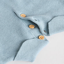 Load image into Gallery viewer, Blue Knitted Top and Short Baby Set (0mths-18mth)