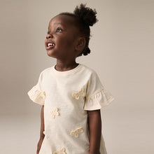 Load image into Gallery viewer, Cream Short Sleeve Butterfly Appliqué 100% Cotton T-Shirt (3mths-6yrs)