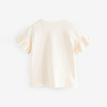 Load image into Gallery viewer, Cream Short Sleeve Butterfly Appliqué 100% Cotton T-Shirt (3mths-6yrs)
