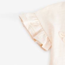 Load image into Gallery viewer, Cream Short Sleeve Butterfly Appliqué 100% Cotton T-Shirt (3mths-6yrs)