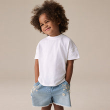 Load image into Gallery viewer, Cream 100% Cotton Daisy Short Sleeve T-Shirt (3mths-6yrs)