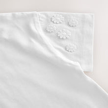 Load image into Gallery viewer, Cream 100% Cotton Daisy Short Sleeve T-Shirt (3mths-6yrs)