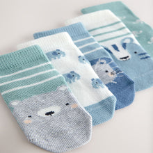 Load image into Gallery viewer, Blue character Baby Socks 5 Pack (0mths-2yrs)