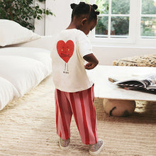 Load image into Gallery viewer, Red Heart Short Sleeve 100% Cotton T-Shirt and Wide Trousers Set (6mths-6yrs)