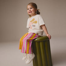 Load image into Gallery viewer, Rainbow Bunny Short Sleeve 100% Cotton T-Shirt and Wide Trousers Set (3mths-6yrs)