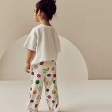 Load image into Gallery viewer, Rainbow Flower Ribbed Wide Leg Trousers Leggings (3mths-6yrs)