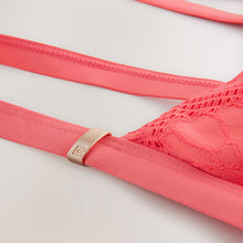 Load image into Gallery viewer, Coral Pink Lace Shaping Tummy Control Swimsuit