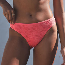 Load image into Gallery viewer, Coral Pink Lace High Leg Bikini Bottoms