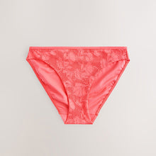 Load image into Gallery viewer, Coral Pink Lace High Leg Bikini Bottoms