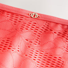 Load image into Gallery viewer, Coral Pink Lace High Leg Bikini Bottoms