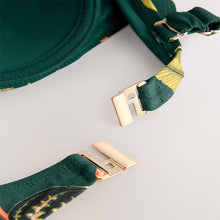 Load image into Gallery viewer, Dark Green Floral Wired Bandeau Bikini Top