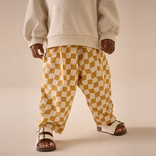 Load image into Gallery viewer, Yellow Checkerboard Textured Barrel Leg Trousers (3mths-6yrs)