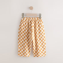 Load image into Gallery viewer, Yellow Checkerboard Textured Barrel Leg Trousers (3mths-6yrs)