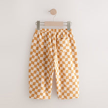 Load image into Gallery viewer, Yellow Checkerboard Textured Barrel Leg Trousers (3mths-6yrs)