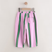 Load image into Gallery viewer, Pink/Green Stripe Textured Barrel Leg Trousers (3mths-6yrs)