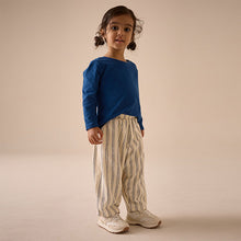 Load image into Gallery viewer, Cream/Navy Stripe Wide Leg Trousers (3mths-6yrs)