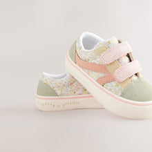 Load image into Gallery viewer, Sage Green Floral Standard Fit (F) Touch Fastening Trainers