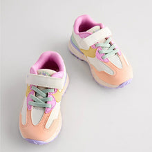 Load image into Gallery viewer, Multi Bright Elastic Lace Touch Fastening Trainers