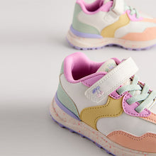Load image into Gallery viewer, Multi Bright Elastic Lace Touch Fastening Trainers
