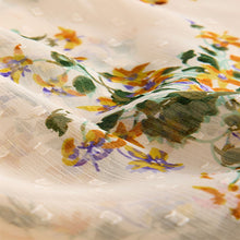 Load image into Gallery viewer, Ecru Natural Print Sheer Tie Neck Long Sleeve Blouse