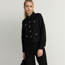 Load image into Gallery viewer, Black Boucle Button Up Shacket