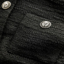 Load image into Gallery viewer, Black Boucle Button Up Shacket