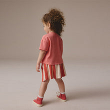 Load image into Gallery viewer, Cherry Pink Short Sleeve Skirt Set (3mths-6yrs)