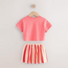 Load image into Gallery viewer, Cherry Pink Short Sleeve Skirt Set (3mths-6yrs)