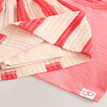 Load image into Gallery viewer, Cherry Pink Short Sleeve Skirt Set (3mths-6yrs)