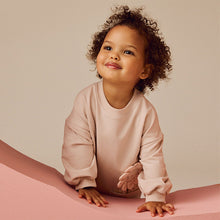 Load image into Gallery viewer, Oatmeal Floral Character Long Sleeve Sweat Dress (3mths-6yrs)