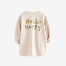 Load image into Gallery viewer, Oatmeal Floral Character Long Sleeve Sweat Dress (3mths-6yrs)