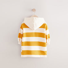Load image into Gallery viewer, Ochre / Cream Long Sleeve Hooded Sweat Dress (3mths-6yrs)
