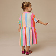 Load image into Gallery viewer, Rainbow Stripe Short Sleeve Summer Dress (3mths-6yrs)