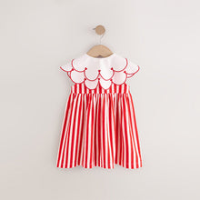 Load image into Gallery viewer, Heart Red Collared Summer Dress (3mths-5yrs)