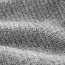 Load image into Gallery viewer, Grey Rib Knitted Zip Through Cardigan Bomber Jacket with Wool