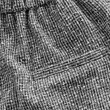 Load image into Gallery viewer, Black/White Elastic Back Boucle Mono Wide Leg Trousers